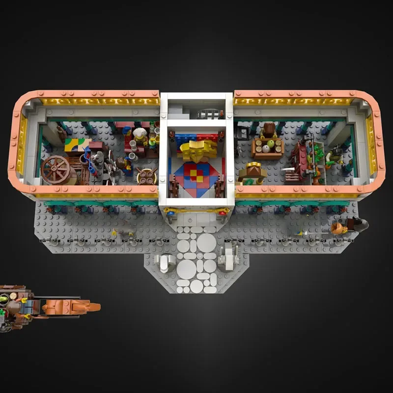 2025 novo moc bloco de construção modelo arquitetura mercado negociação hall bloco de construção modular presente brinquedo das crianças diy conjunto montagem