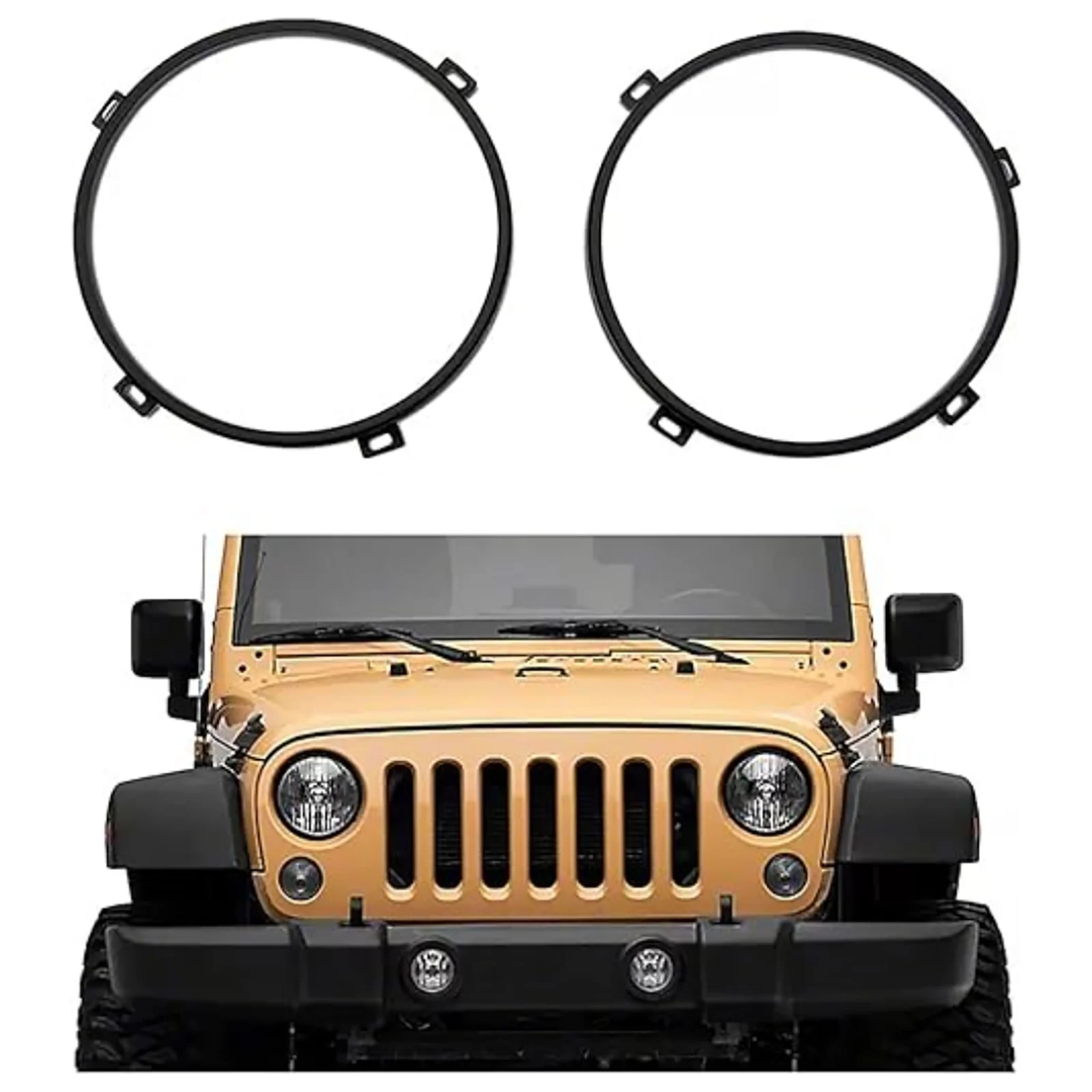 1 Pair Car 7 inch Round Headlight Mount Bracket Ring Kit For Jeep Wrangler JK 2007-2017 Acessories Auto Headlamp Repair Parts