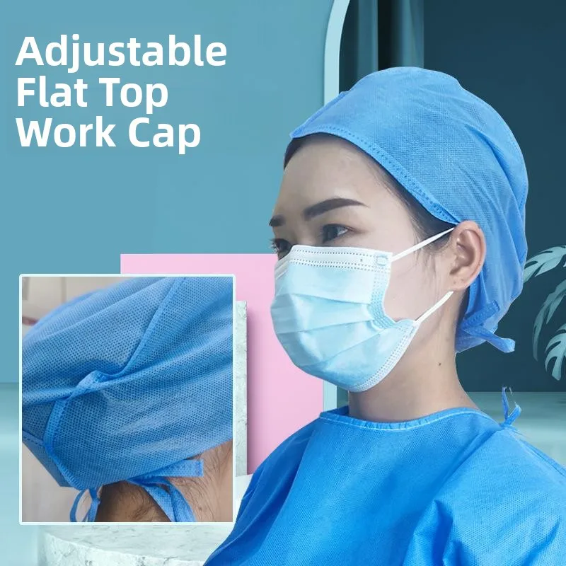 Disposable Thickened Non-woven Cap Kitchen Use Dust-proof Hat Breathable Net Cap Nurse Hat round Top Head Cover Home Essentials