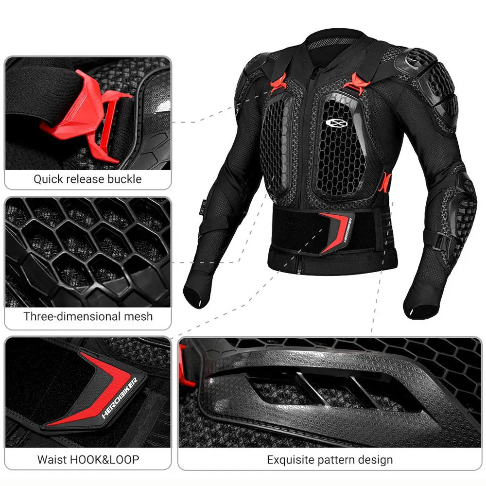 Summer Breathable Motorcycle Jacket Full Body Armor Men Motorcycle Chest Armor Motocross Racing Protective Gear Moto Protection view 5