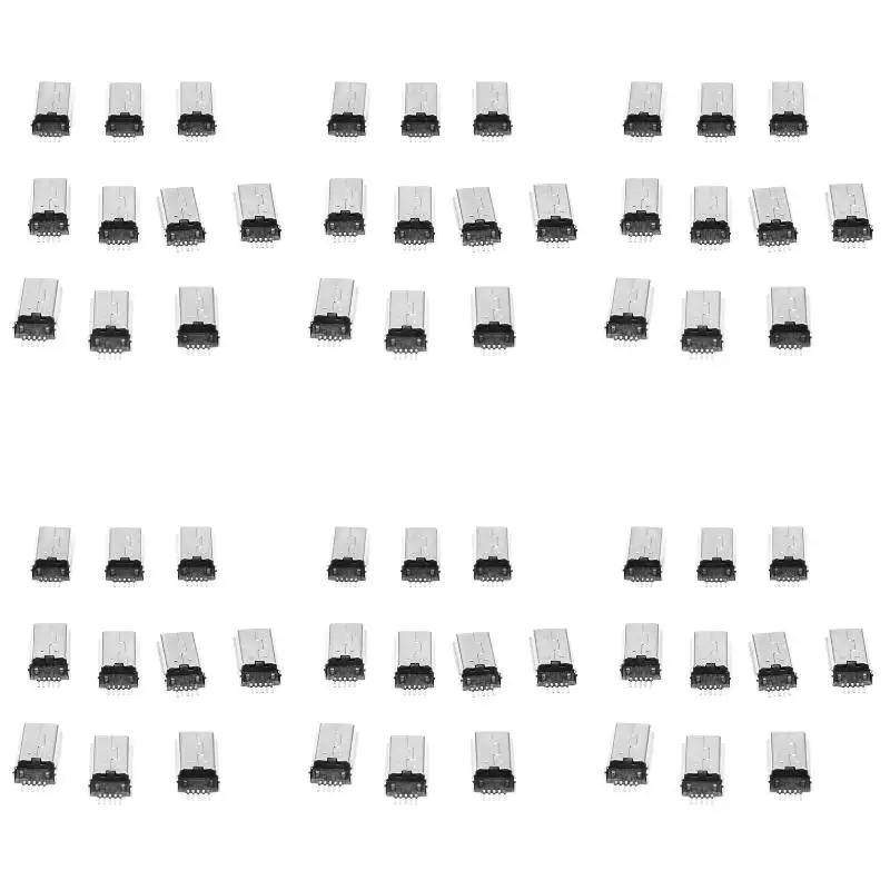 6Pack X(10 Pcs Mini USB Type B Plug Male 5-Pin SMD SMT Solder Jack Connector 180 Degree