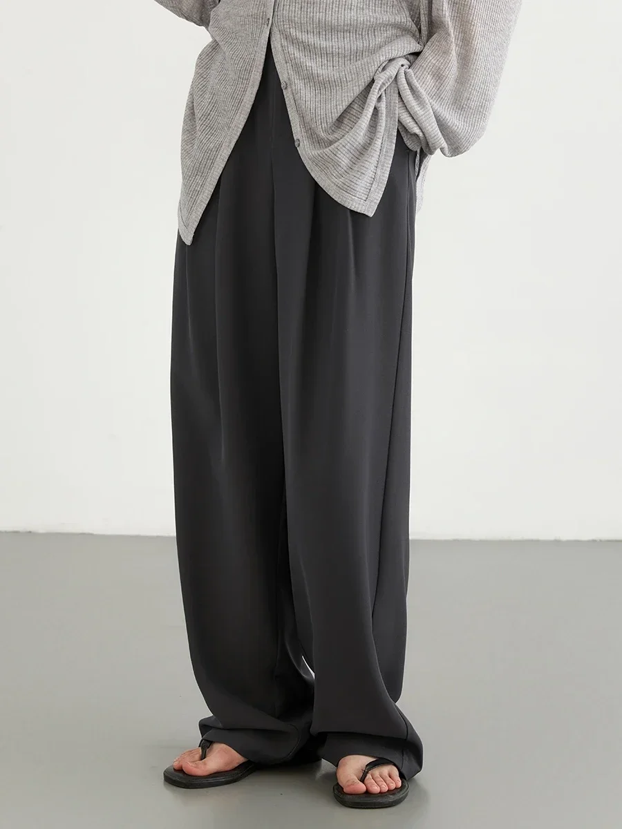 CHIC VEN Women Pants New Casual High Waisted Female Pleated Trousers Drooping Wide Leg Long Pant Office Lady Spring Summer 2025