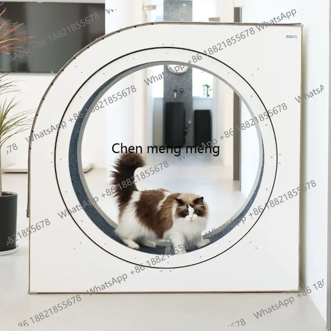 Cat Treadmill with Solid Wood Wheels and Toy Integrated for Small, Medium, and Large Cats, Silent Climbing Frame