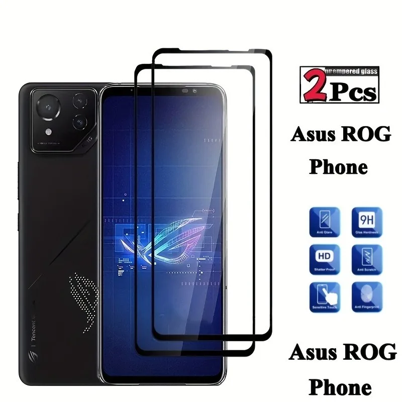Película temperada de cobertura completa, 2 peças para asus zenfone 12 ultra 11 10 9 8 flip 7 pro 6 5z película protetora para asus rog 9pro fe 8 7 6d