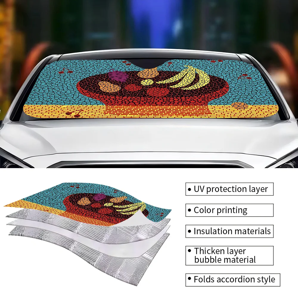 Yayoi Kusama Car Sunshade Window Sunshade Sunblock Front Windshield Hood Interior Front Baffle Double Ring Sunshade