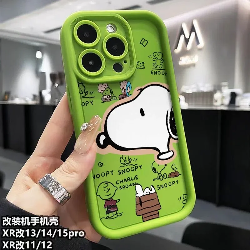 Etui na telefon Big Head Snoopies Cartoon do iPhone 16 15 14 13 12 11 Pro Max Mini XR XS X 7 8 Plus Miękka tylna obudowa z TPU