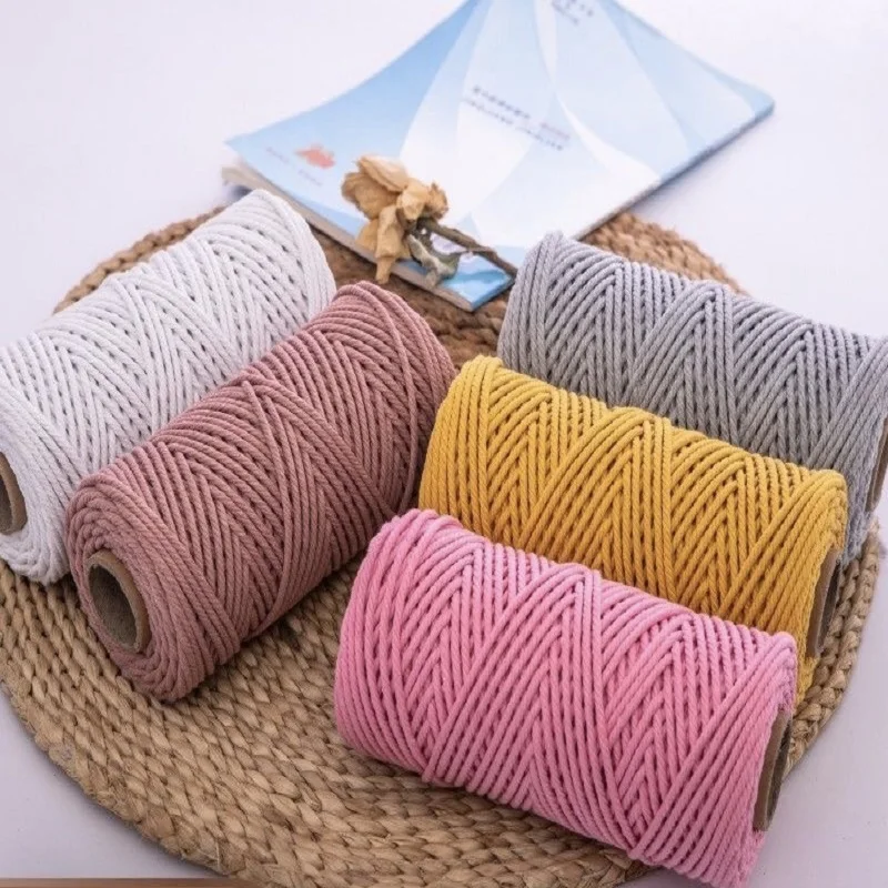 Corda di cotone amaretto multicolore da 4 mm 10 metri Macrame Filo colorato per lavoro manuale Decorazione da appendere alla parete in materiale