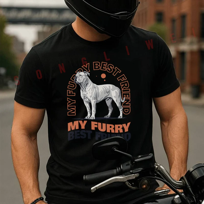 

Dogo Argentino Inside A Sentence In A Frame Moto Summer Short-sleeved Cotton T Shirt Men Women Streetwear Loose T-shirts