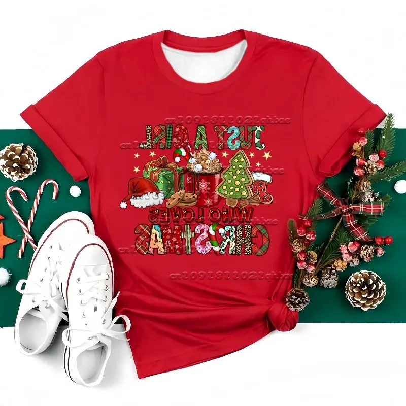 

С Рождеством, подарок с рождественскими элементами, футболка с короткими рукавами с 3D-принтом, универсальный быстросохнущий топ для мужчин и женщин, модный