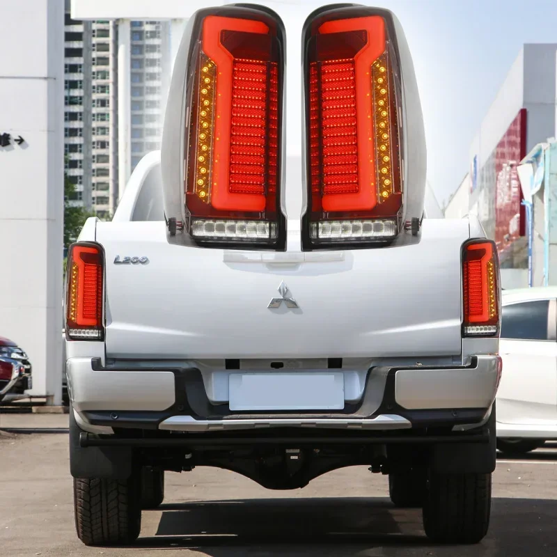 For Mitsubishi Triton L200 2019-2023 Car LED Tail Light Rear Running Light + Brake Lamp + Reverse + Dynamic Turn Signal