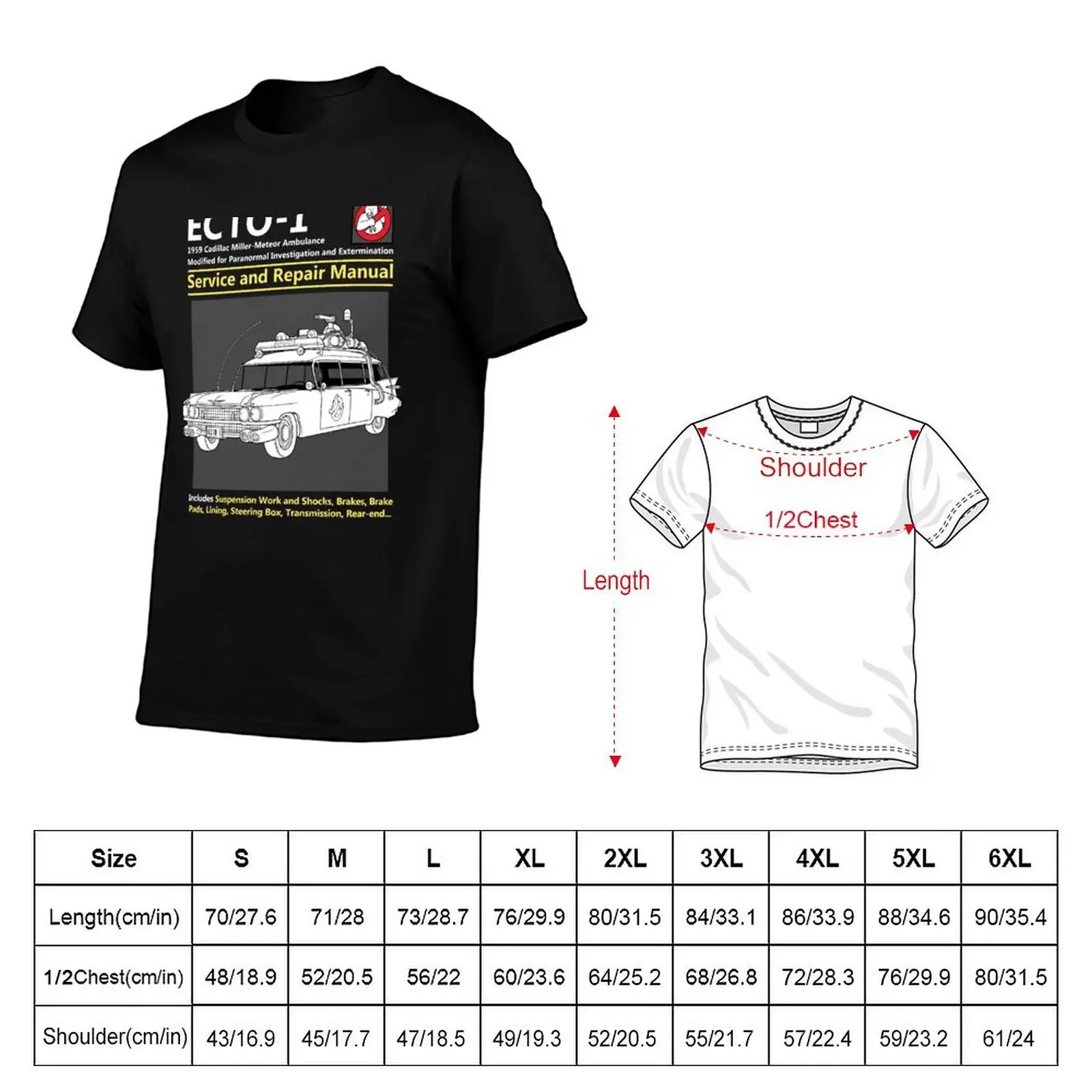 ECTO-1 Service and Repair Manual T-Shirt rapper graphic tees clothes men tshirt