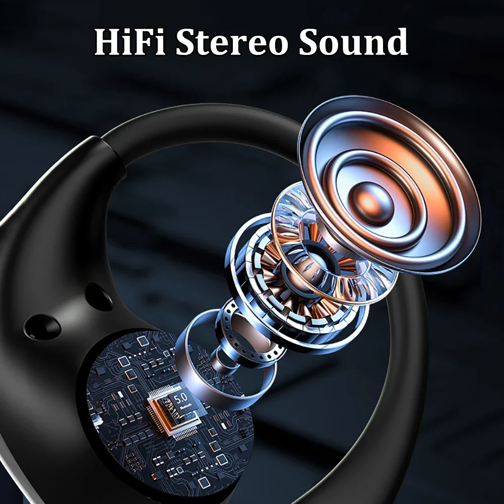 TWS بلوتوث 5.4 سماعات الأذن هوك سماعات سماعات لاسلكية HiFi ستيريو إضاءة مقاومة للماء عرض طويل الاستعداد اللمس سماعات الأذن