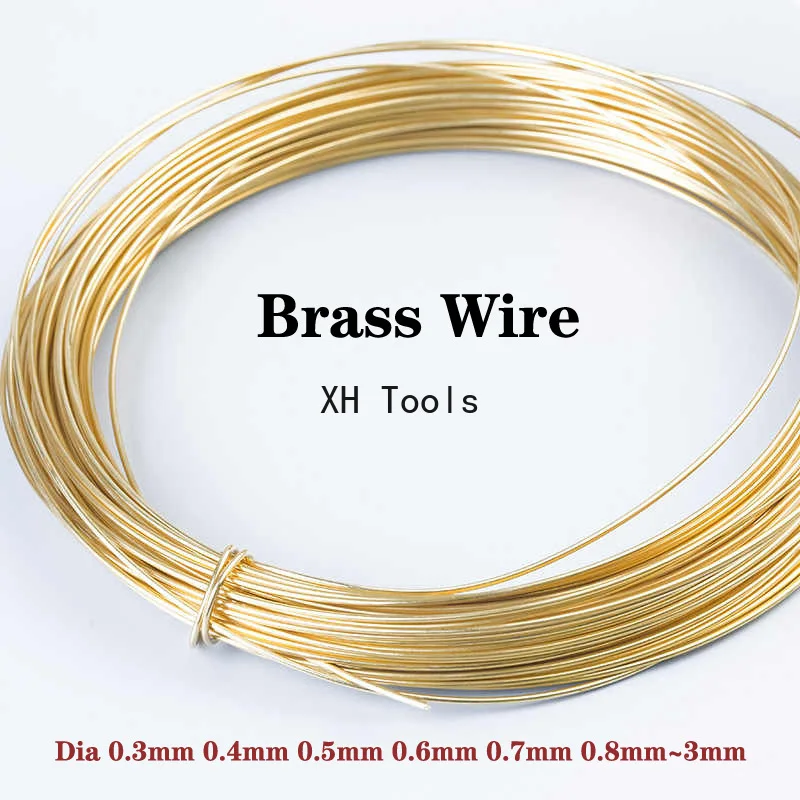 Filo di ottone Asta di ottone massiccio, Filo nudo, Filo metallico rotondo Filo morbido e sottile fatto a mano Diametro 0,3 mm 0,4 mm 0,5 mm 0,6 mm 0,7 mm 0,8 mm ~ 3 mm