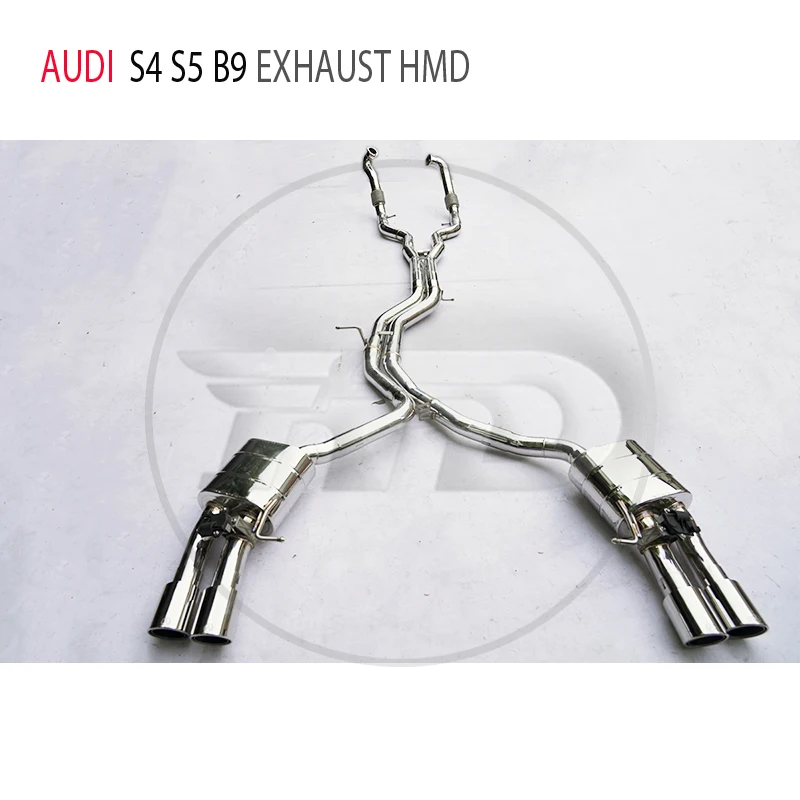 HMD Stainless Steel Exhaust System Performance Catback And Front Pipe for Audi S4 S5 B8 B9 Auto Modification Electronic Valve