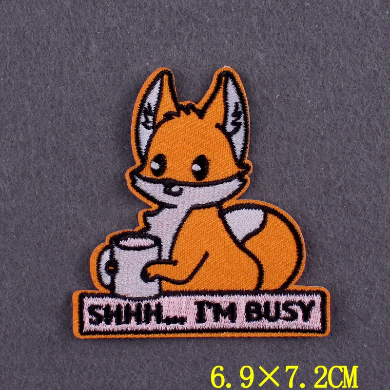 Cartoon Fox Corgi Patches On Clothes DIY Cute Animal Iron On Patches For Clothes Stripes Embroidery Patch Badges On Backpack