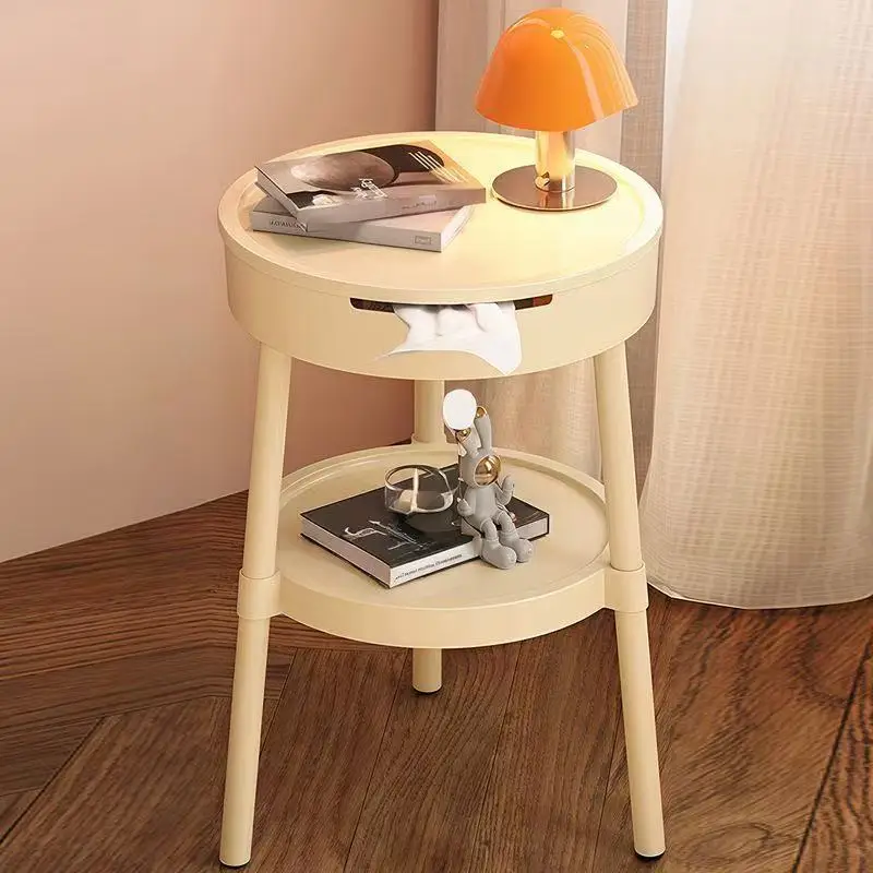 

*Sofa Side Table Movable Bedside Table Cream Style Small Table Minimalist Modern Bedside Cabinet Storage Rack