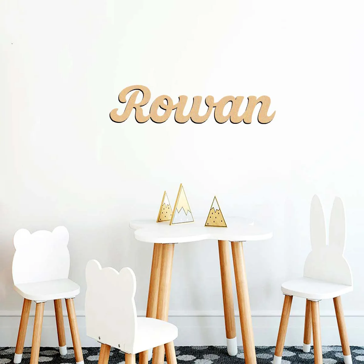 1pc Diy Roivan example Customized Name Laser-Cut Sign Wooden Decor Wood Material Vertical Orientation Door Hanging Decor