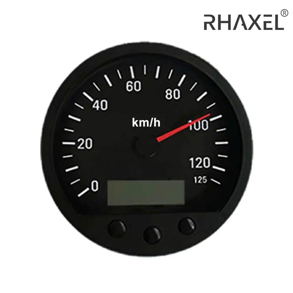 RHAXEL 140mm Pulse Speedometer 0-125km/h Odometer Adjustable with Backlight 9-36V for Truck