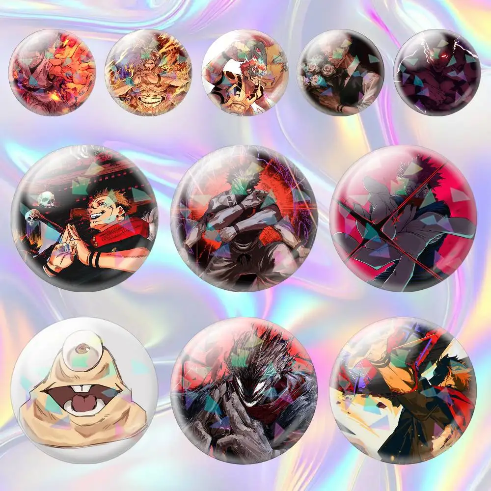 Sukuna Ryomen Jujutsu Kaisen JJK  75mm 44mm 25mm Brooch Backpack Hat Pins Accessories Toys Badge