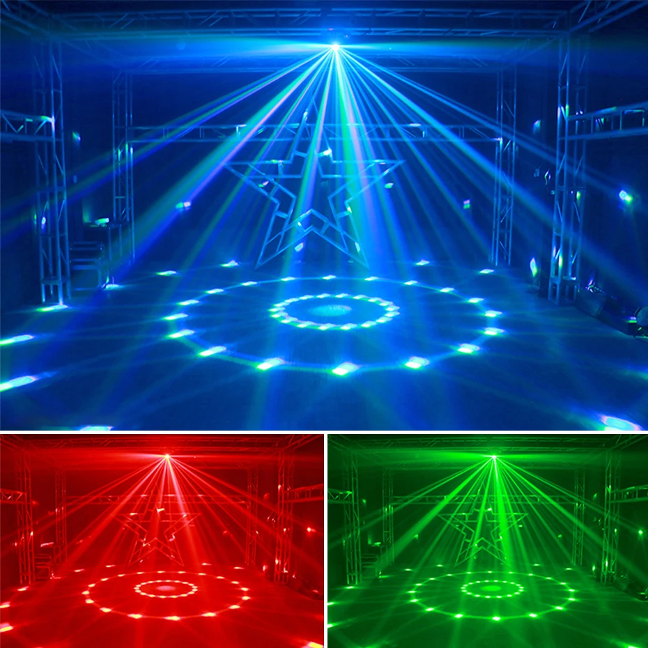 ALIEN Remote DMX Laser Projector Strobe Magic Ball UV 4IN1 Stage Lighting Effect DJ Disco Party Holiday Dance Wedding Black Lamp