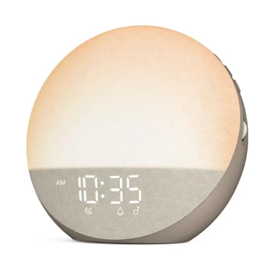 

Sunrise Alarm Clock White Noise Machine: Natural Wake Up Light - Dimmable Clock with Bluetooth Speaker for Bedroom - 25 Sleep S