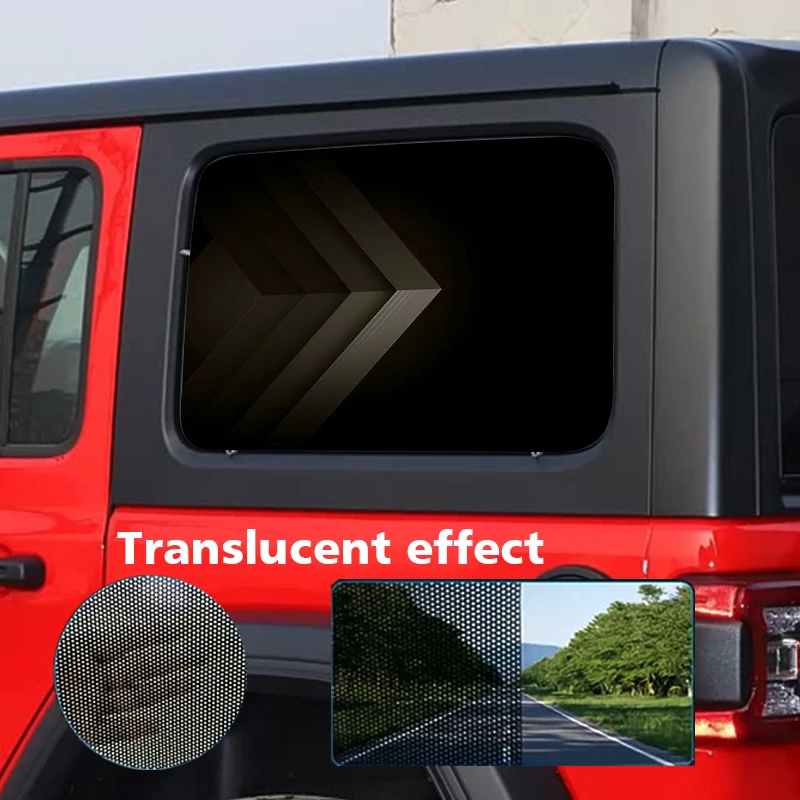 

2 Piece Side Window Stickers - Drilled rear window vinyl stickers made of durable PVC material, showing a variety of patterns