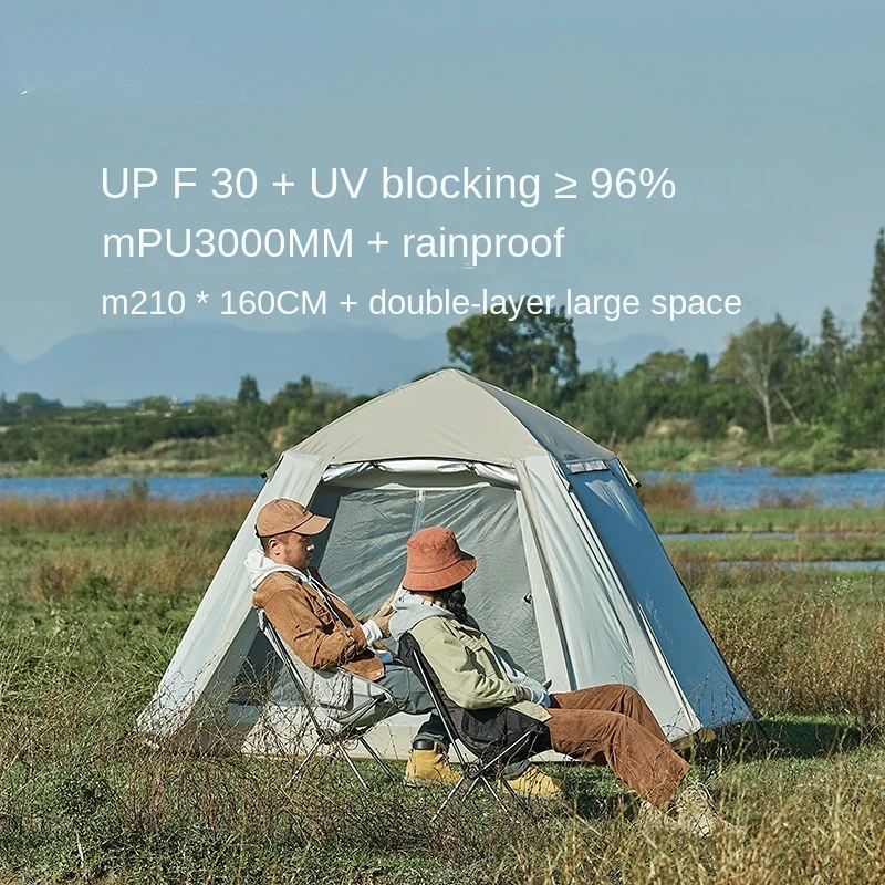 

UPF50+ Outdoor Tent Camping Automatic Tent Sun Protection Portable Folding Camping Beach Fully Storm Protection Double Layer