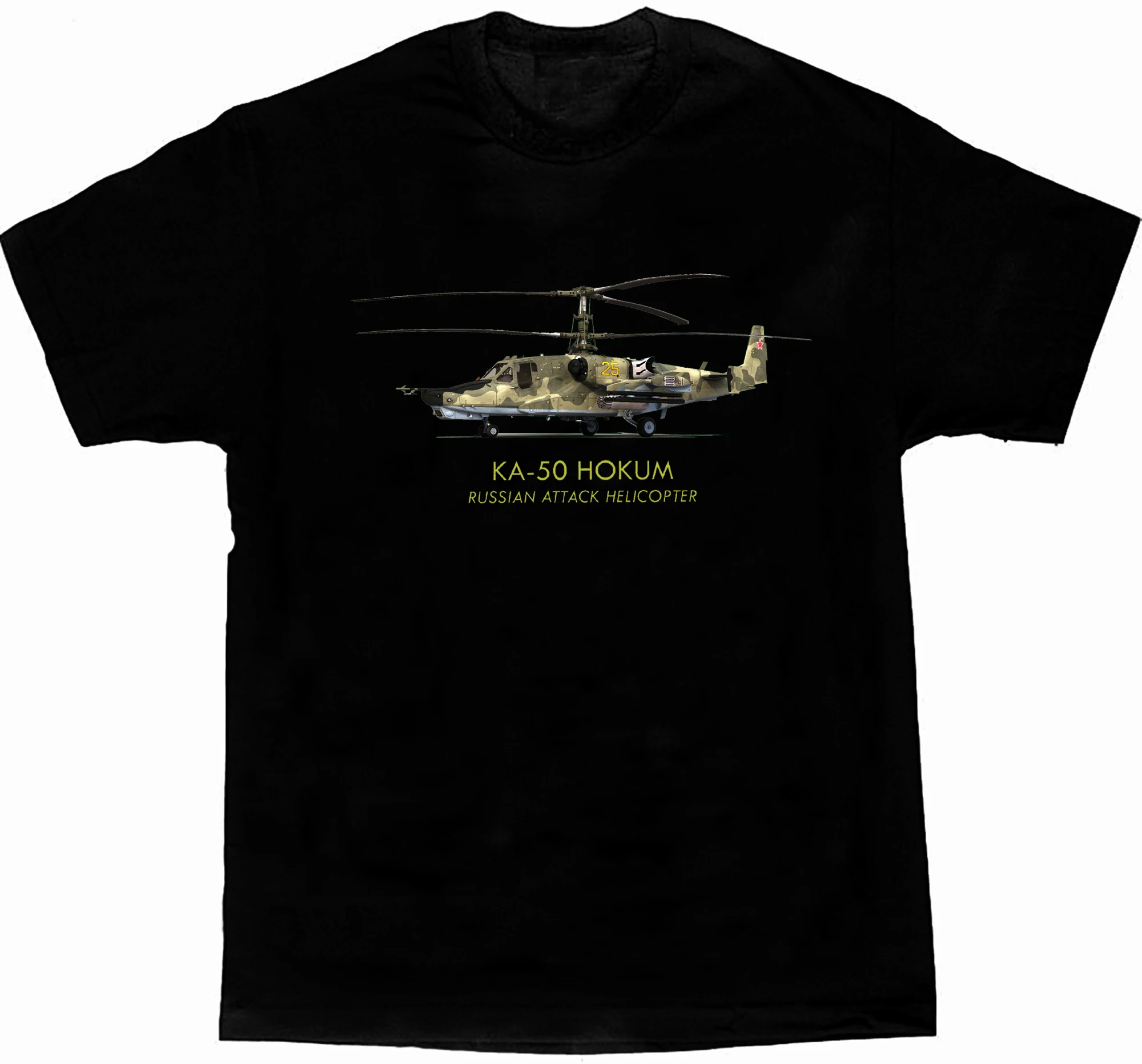 Russian Air Force Gunship KA-50 Hokum Attack Helicopter T-Shirt. Summer Cotton O-Neck Short Sleeve Mens T Shirt New S-3XL