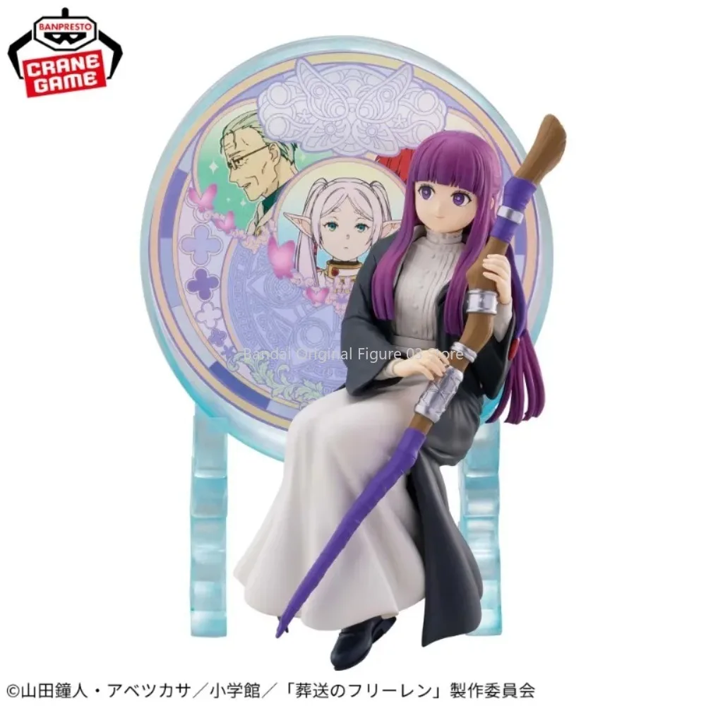 Original BANPRSESTO อะนิเมะ Frieren Beyond Journey's End Glasscape เฟิร์น Frieren PVC Action Figurine Collection ตุ๊กตา