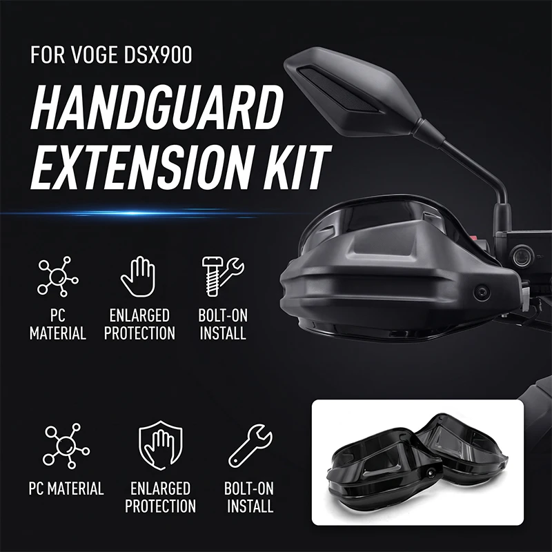 For VOGE DS900X DSX900 2023-2027 2025 2026 Motorcycle Handguard Extensions Enlarged PC Hand Guards Wind Debris Protector