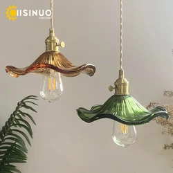 Colorful Glass Pendant Light E27 holder Bedside Hanging Lighting Fixtures for Home Living Room Dining Room Island Kitchen Derora