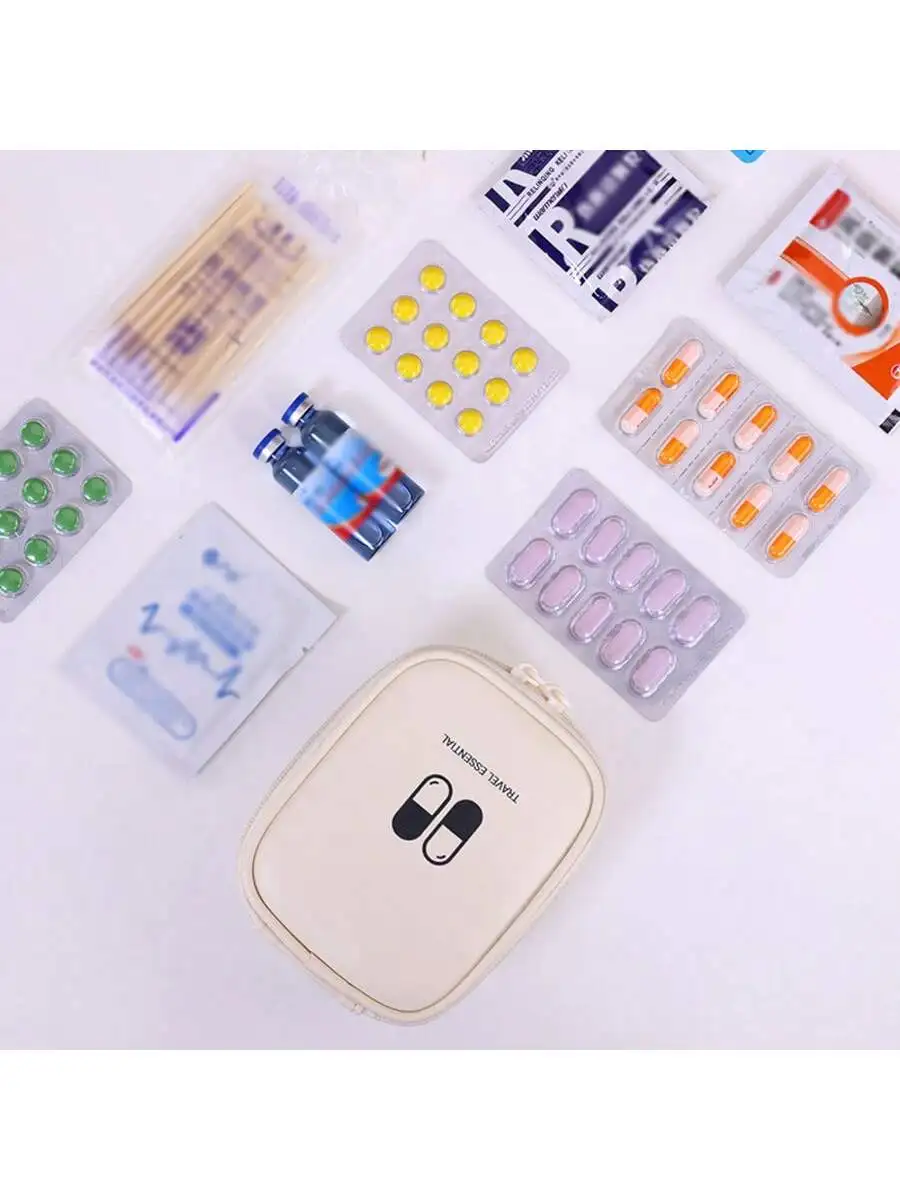 Новая портативная мини-сумка из искусственного материала для женщин, дорожная сумка для хранения лекарств, семейная сумка для неотложной медицины