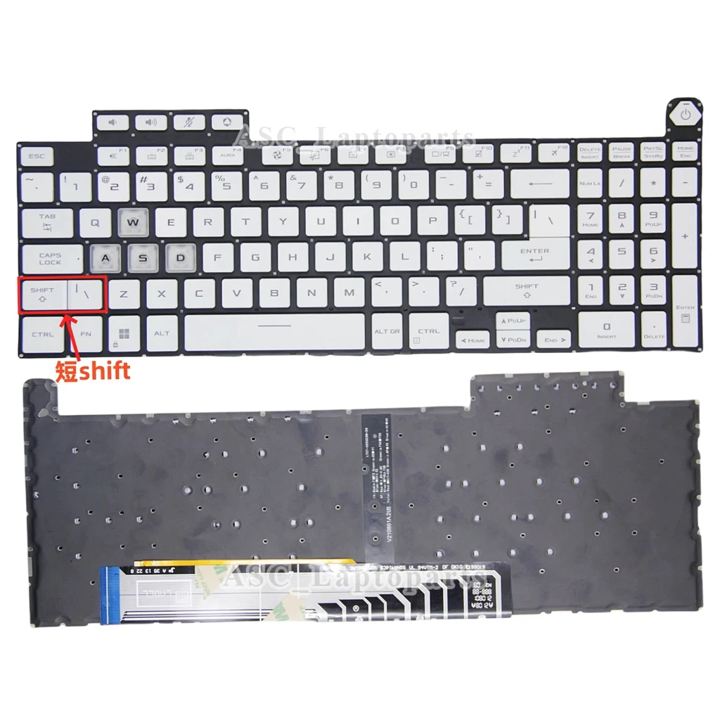 Imagem -04 - Qwerty Teclado para Asus A17 Tuf Gaming 17.3 Fa707 Fa707r Fa707rm Retroiluminado sem Moldura Novo us