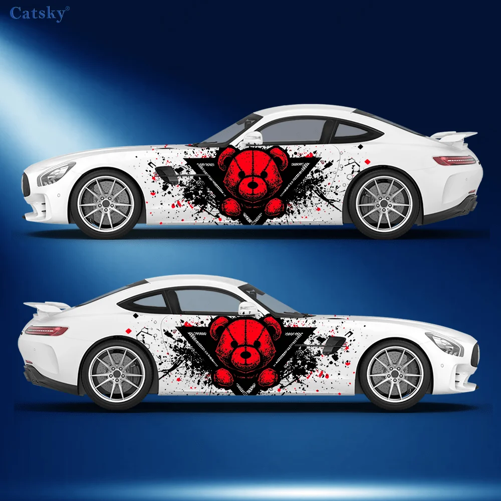 

Colorful Cartoon Bear Splash Car Side Sticker Decor, PVC Waterproof Scratch Resistant Decal,Car Protection,Auto Accessories Gift