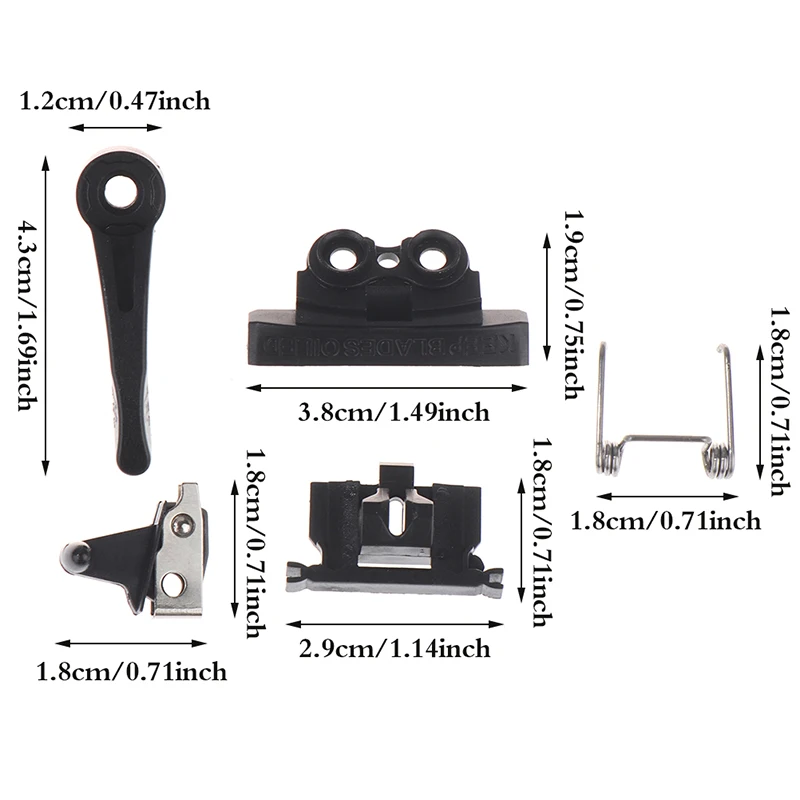 5Pcs Hair Clipper Swing Head Cover Switch Adjusting Rod Spare Parts for Electric Clippers 8591/8148