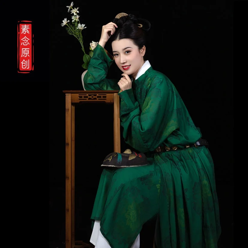 Chinese Style Tang Round-neck Robes Traditional Hanfu Spring Autumn Hanfu Clothes Men's Women's Hanfu Costumes