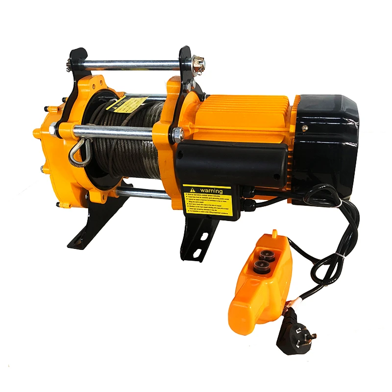 1000kg Portable Electric Pulling Winch 220V Wire Rope for Building Construction Warehouse Lifting Pulling Machine Tool Pro