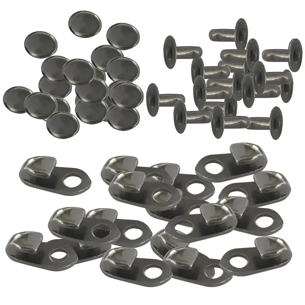 20 Sets Boot Lace Fittings with Rivets Climb Repair Buckle Hooks - Durable Boot Accessory Set