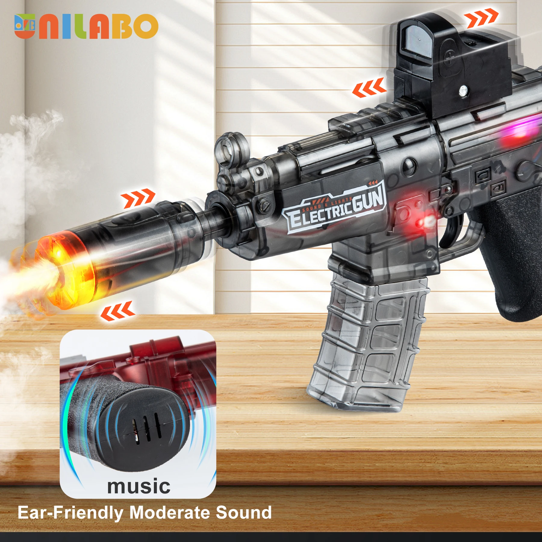 2025 New MP5 Electric Sound Light Toy Gun for Kids-Dynamic Lights,Fun Sounds,Safe,Durable-Halloween Christmas Birthday Gift 3+