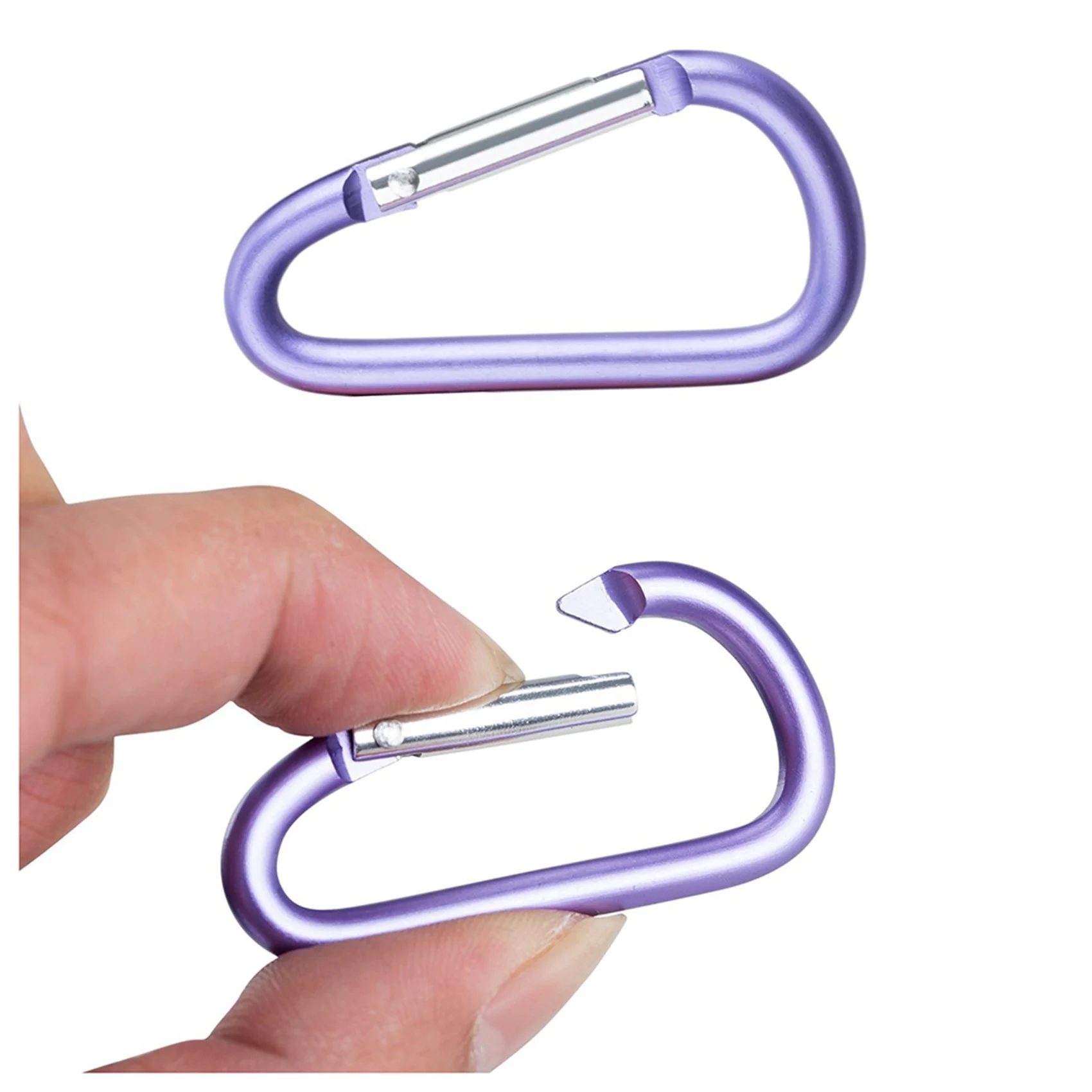 KYCOR-40Pcs D-Ring Locking Carabiner Keychain Spring Clip Lock Carabiner Hook Outdoor Camping Equipmengt