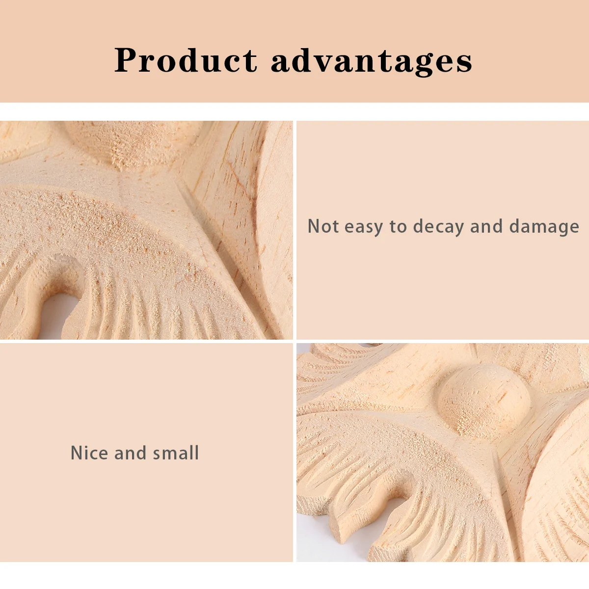 

4Pcs Solid Wood Door Decals Vintage Carved Patterns Easy Install Home Wall Furniture Decoration Hotel Door Decals