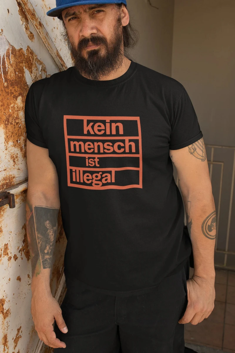 No One is Illegal T-Shirt – Orange Unisex Shirt – Human Rights Statement T-Shirt – Protest Clothing t shirt for men