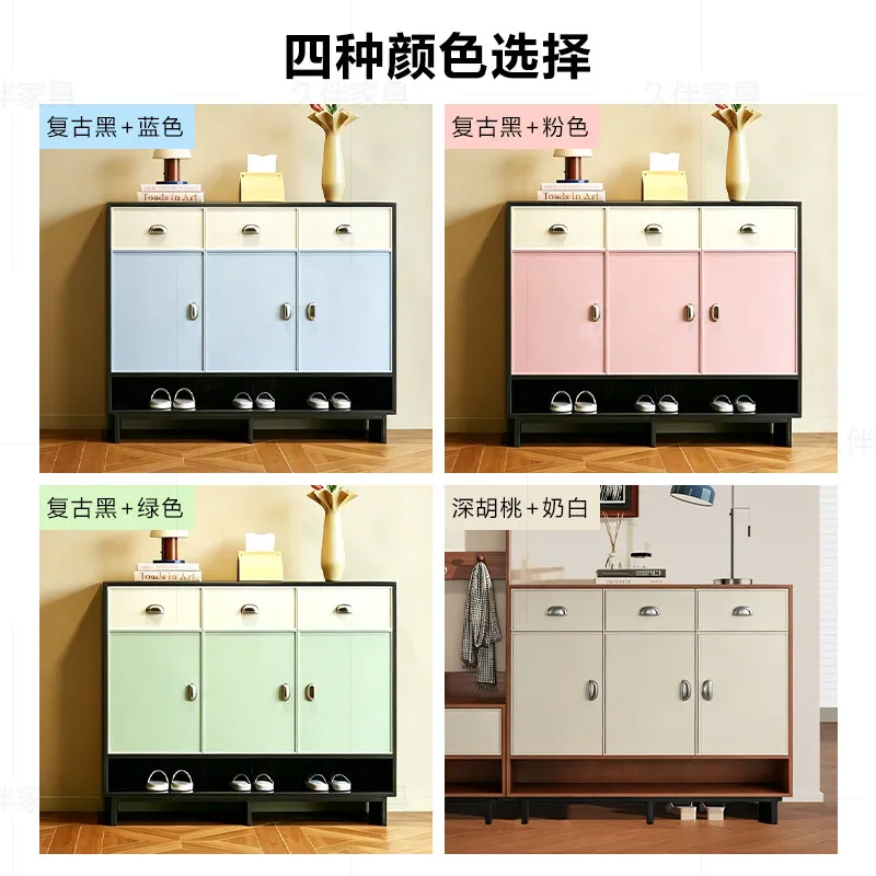 Dopamine Entryway Shoe Cabinet Coat Rack Integrated Bauhaus Storage Cabinet Wall Mounted Home Doorway Breathable