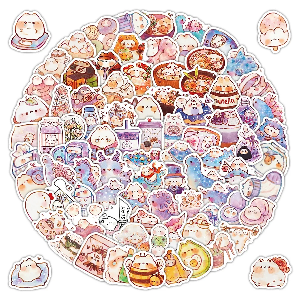 10/50/104PCS Small Animal Cuisine Graffiti Stickers Cartoon Soft Cute Sticker for Computer Notebook Stationery DIY Toys Secret
