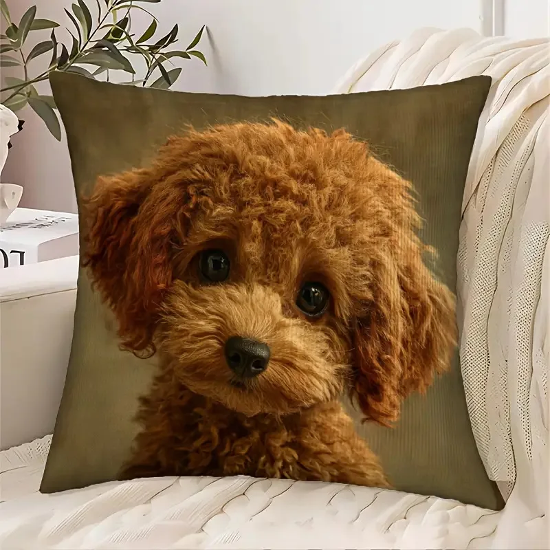 Cute Dog Puppy Pillowcase Cover Throw Pillow for Pet Owner Home Decor Bedding Cushion Gift for Dog Lovers Golden Doodle Animal A