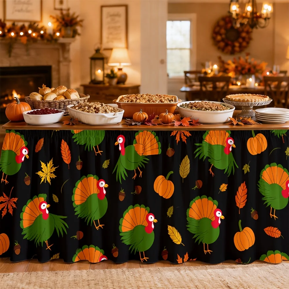 Pumpkin leaves, seasonal decorations, table and kitchen decorations, café and restaurant decorations, party event tablecloths