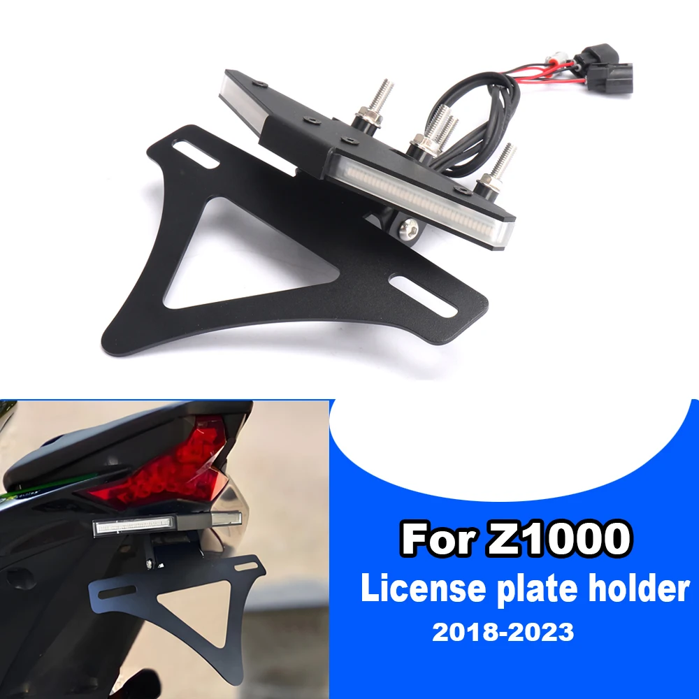 

﻿ For Kawasaki Z1000 Z1000 2018-2023 Motorcycle Modified License Plate Holder Tidy Fender Tailstock Turn LED Signal Light