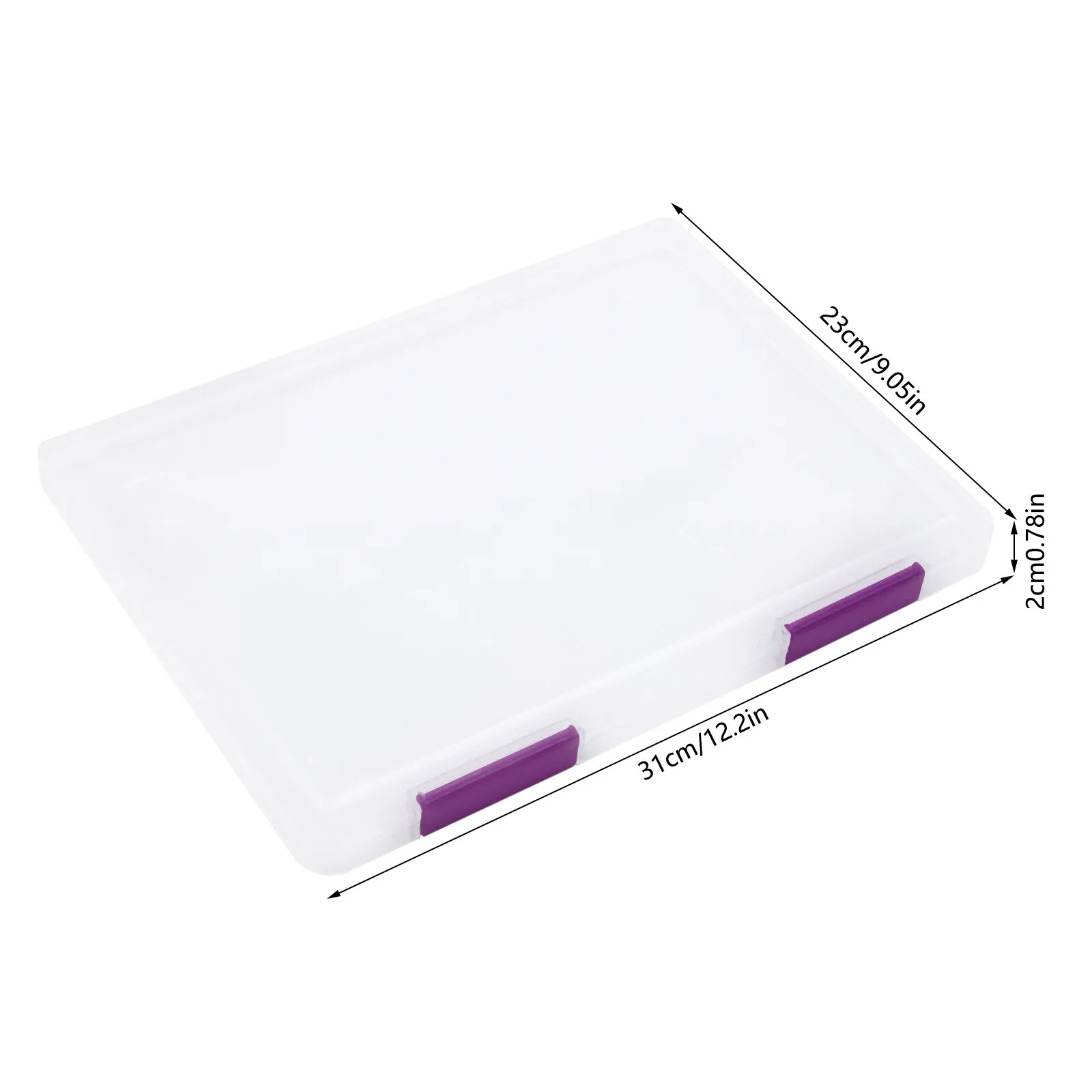 12-Piece Clear File Boxes, PP Material, Double Buckles, Transparent, For Office, School, Store Documents, Photos Easy To Access