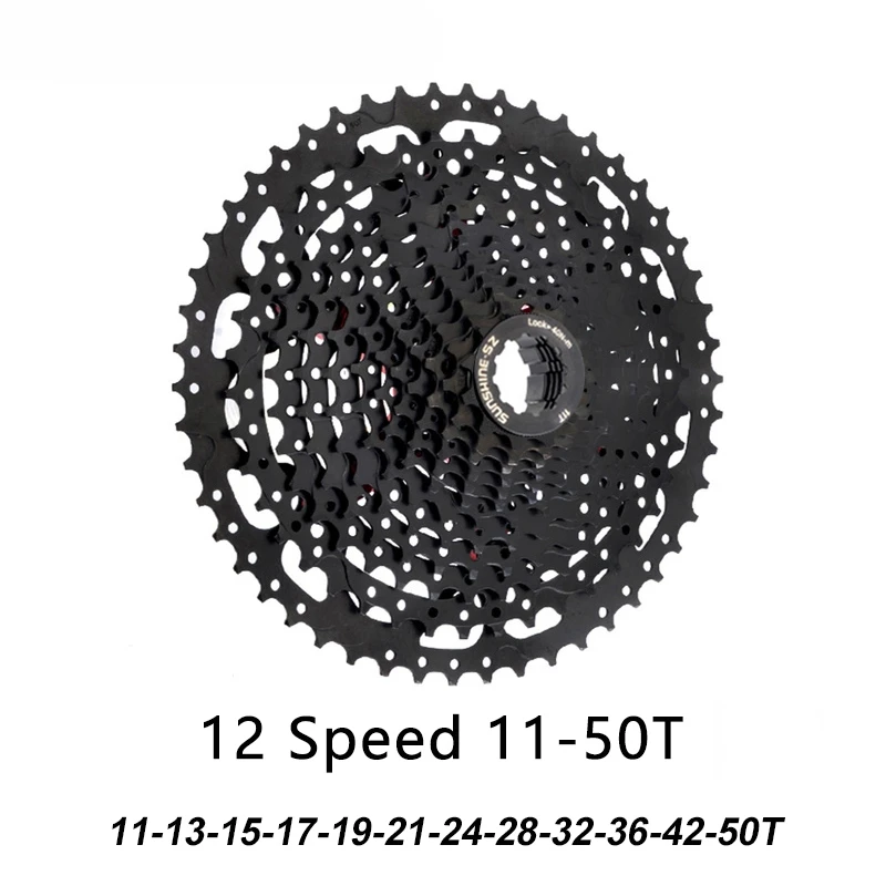 1X12 Speed MTB Road Bike Cassette Sprocket 11-46/50/52T Black Freewheel Compatible CN-M6100 Bike Parts