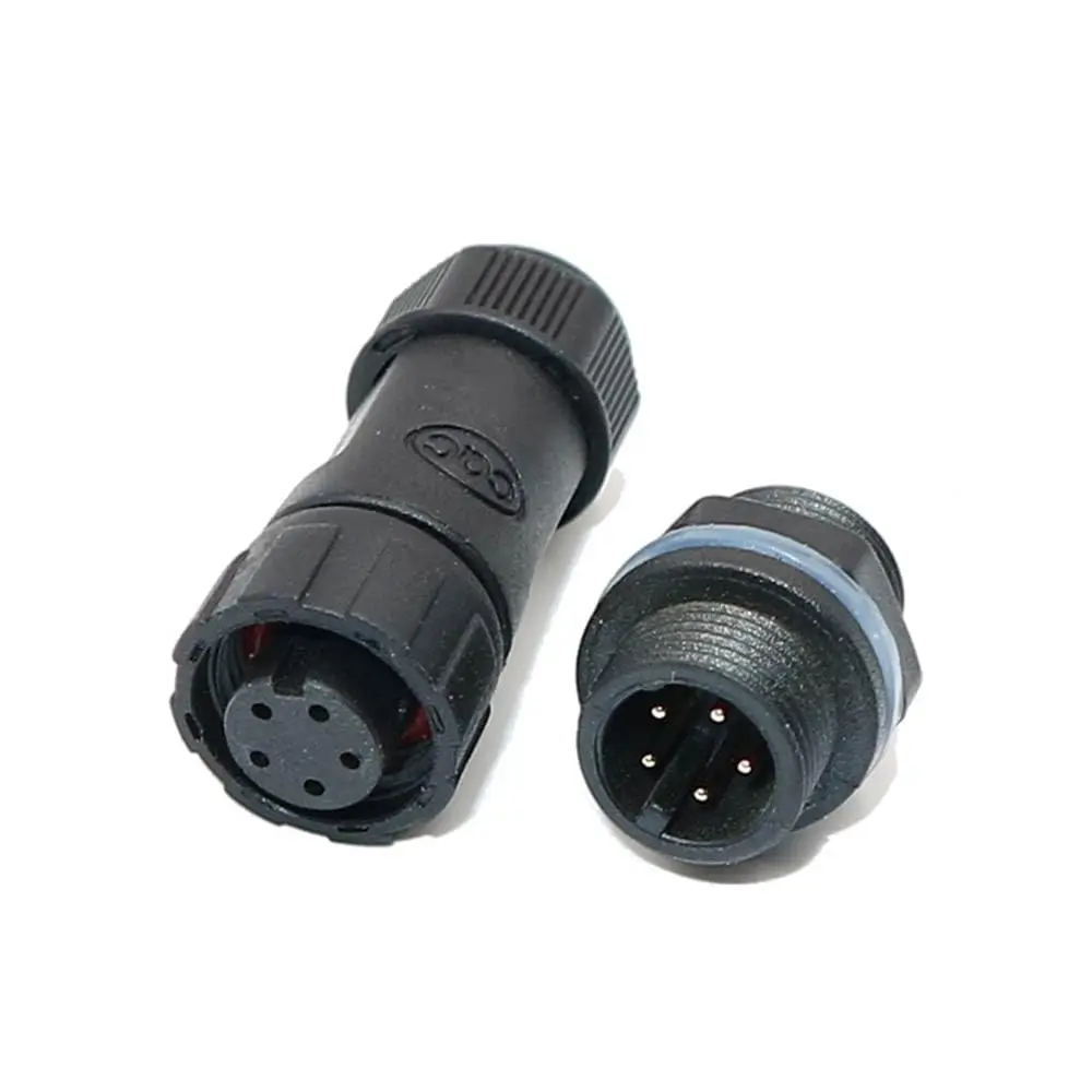 M12 5 Pin Waterproof Connector Panel Back Mounted Solder Type Cable Mechanical Equipment Nylon PA66 Material IP68